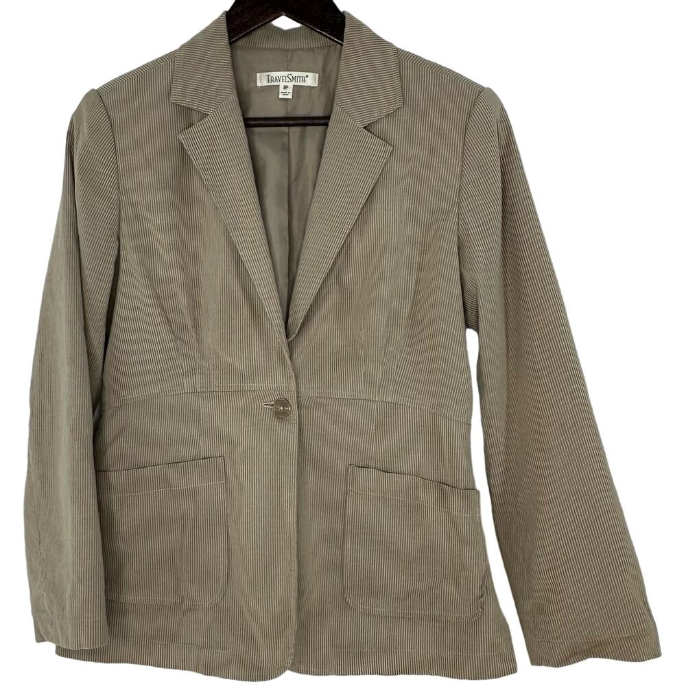 TravelSmith Petite Pinstripe Blazer 8P